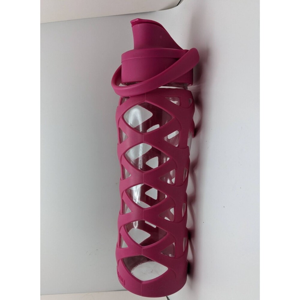 Lifefactory  Purple Glass Water Bottle Classic Cap & Silicone Sleeve 14oz READ